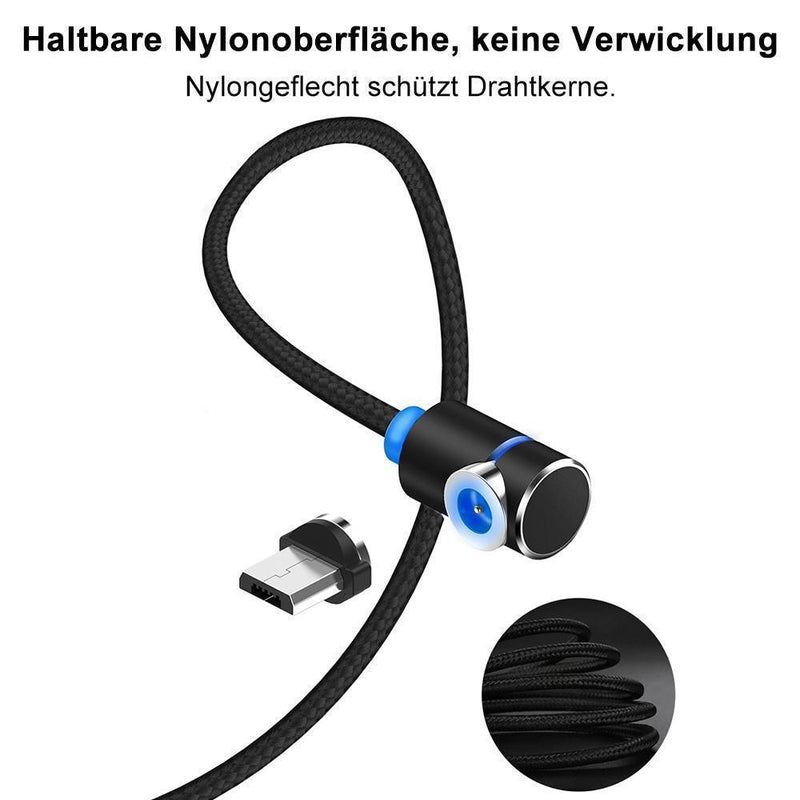 Bequee 3 in 1 magnetisches Ladekabel für Lightning, Micro und Type C, 2m - hallohaus